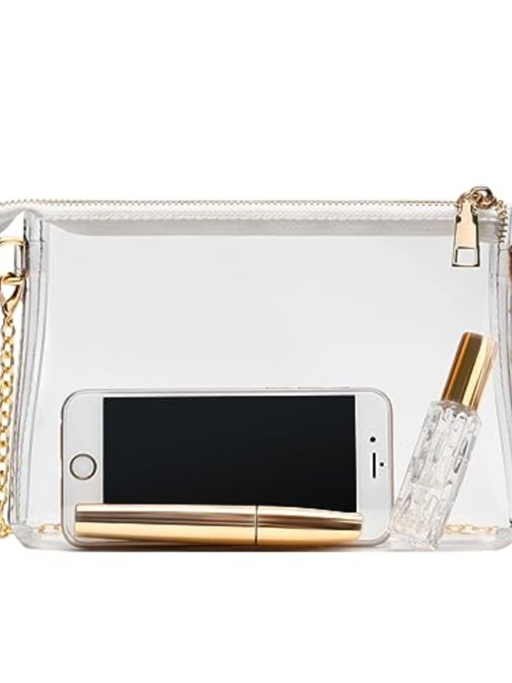 Clear Crossbody Bag with Zipper Stadium Approved Small Purse
